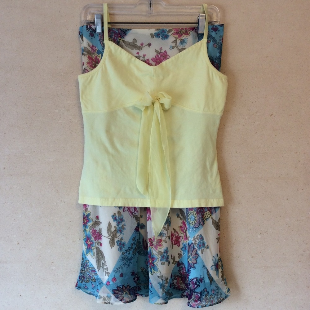 vintage 90’s floral skirt and tank combo